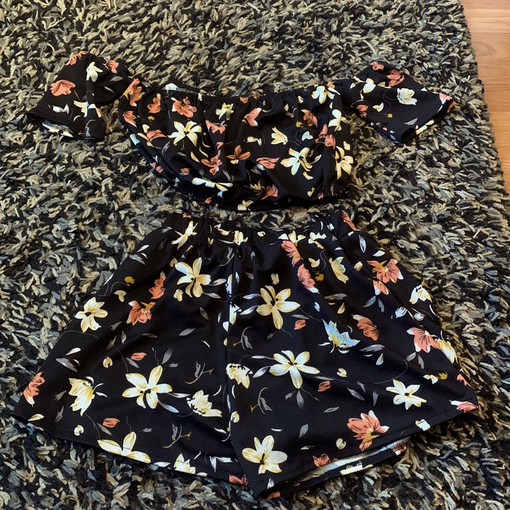 Cute Floral two piece set